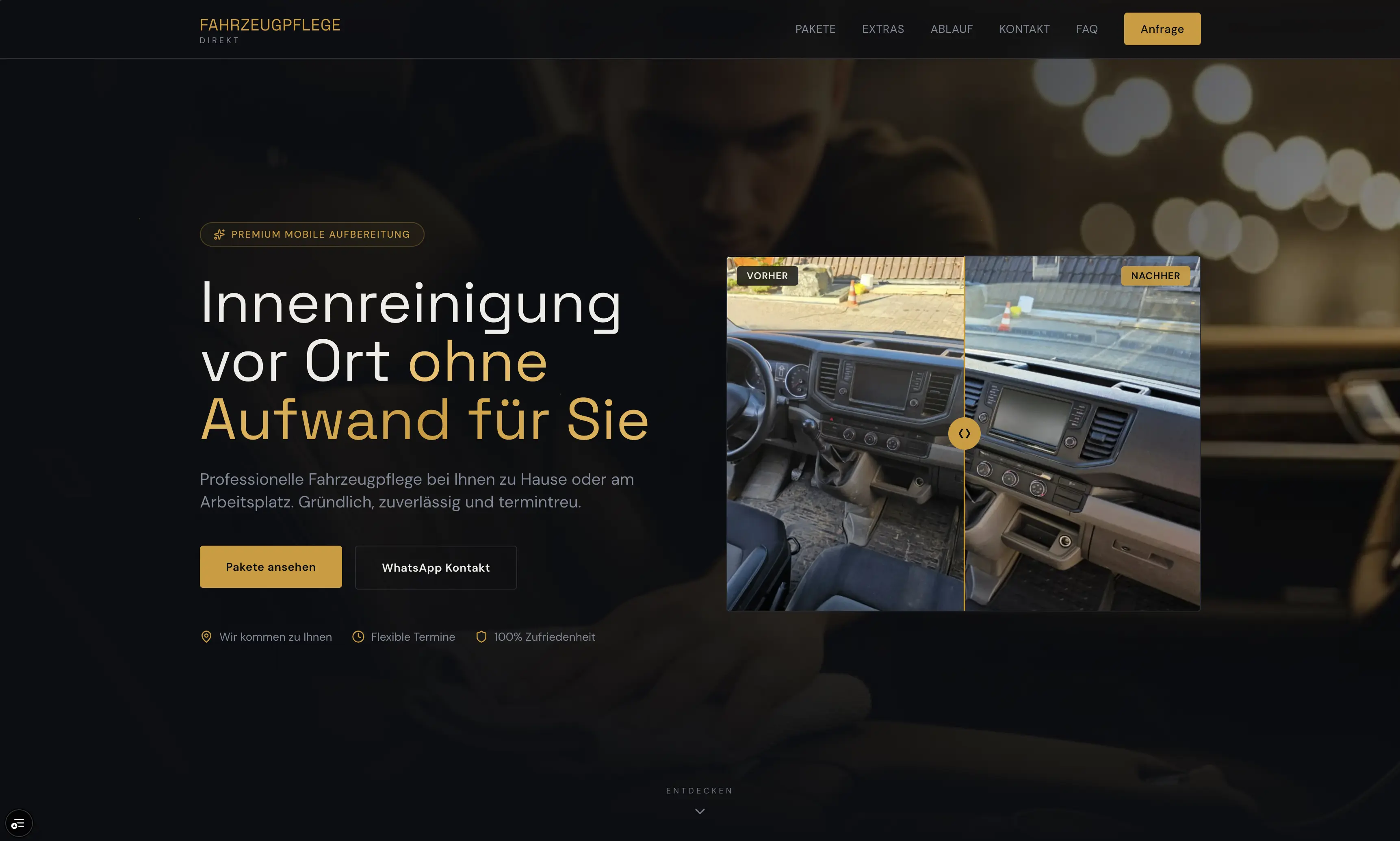 Fahrzeugpflege Direkt – Website für Schweizer Autopflege-Betrieb