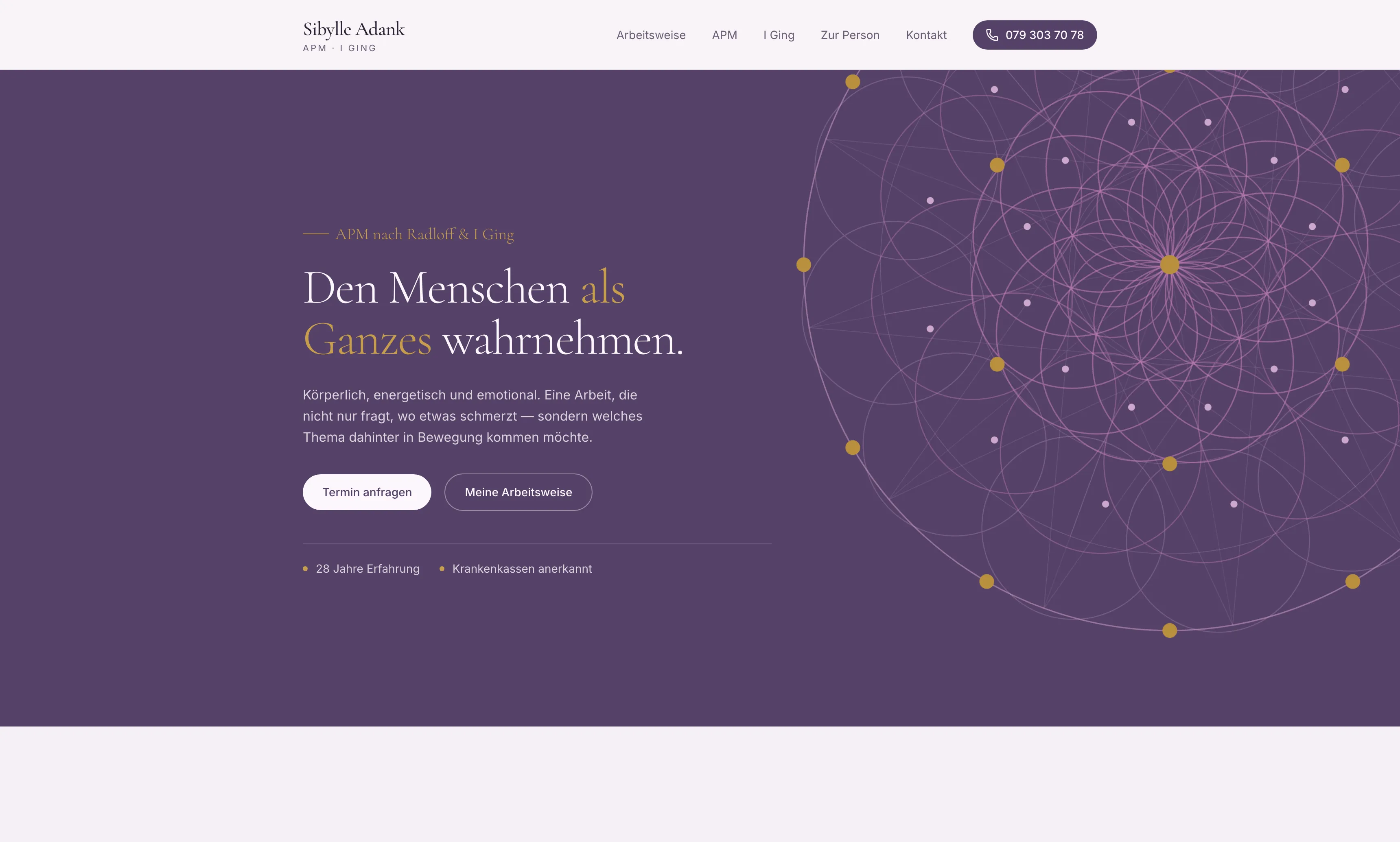 Sibylle Adank – Website für Praxis für Akupunktmassage bei Interlaken