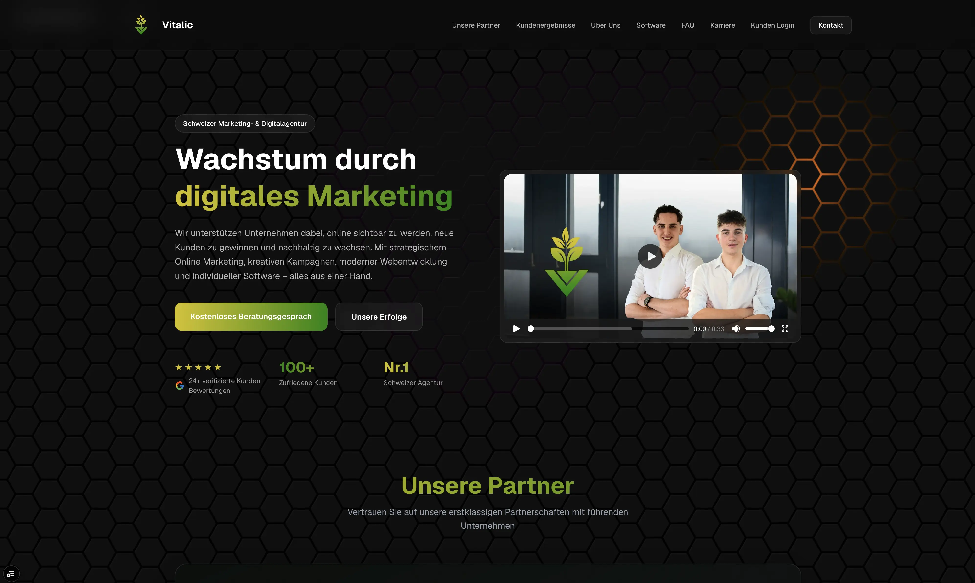 Vitalic GmbH – Neue Verkaufswebsite mit Hexagon-Design