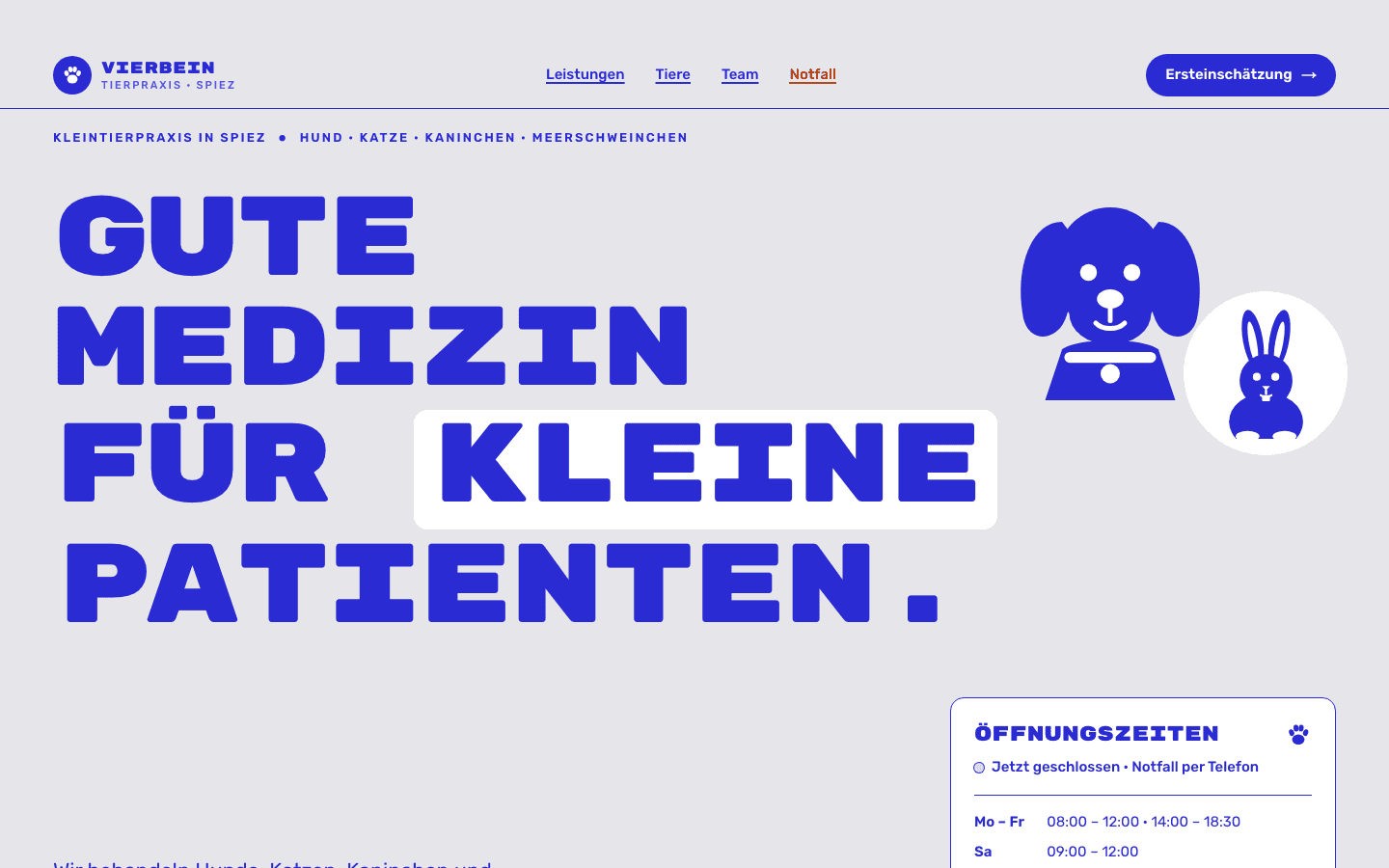 Vorschau der Konzeptdemo Tierpraxis Vierbein